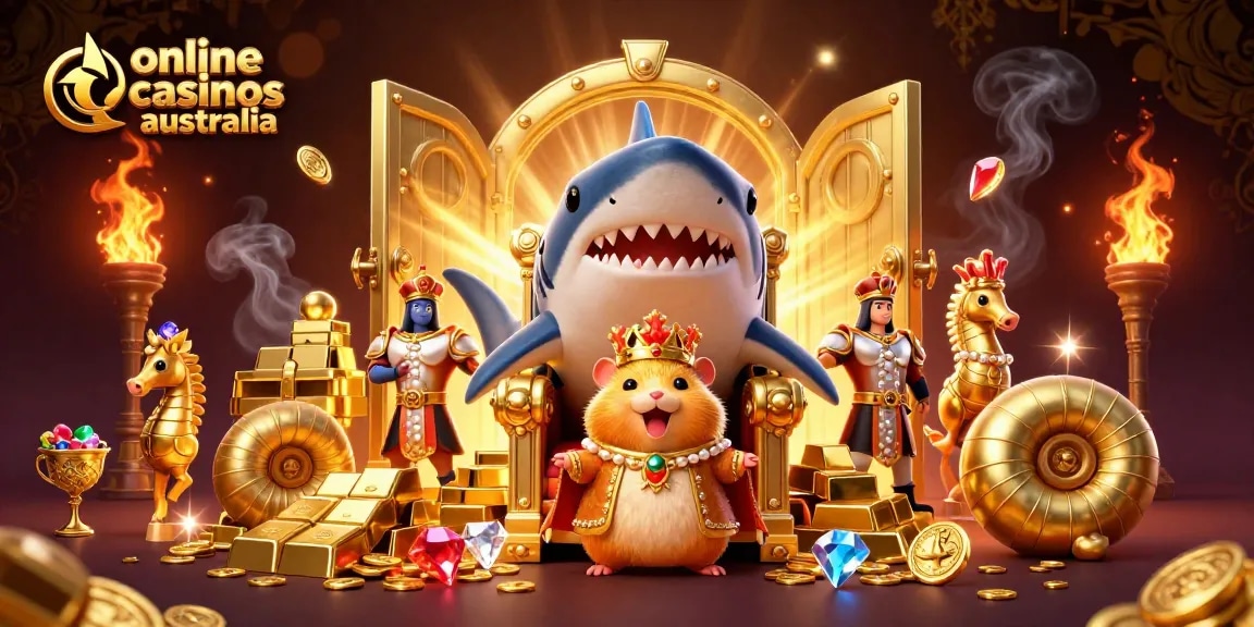 Experience excitement at online casinos australia with vibrant treasures, games, and royal characters.