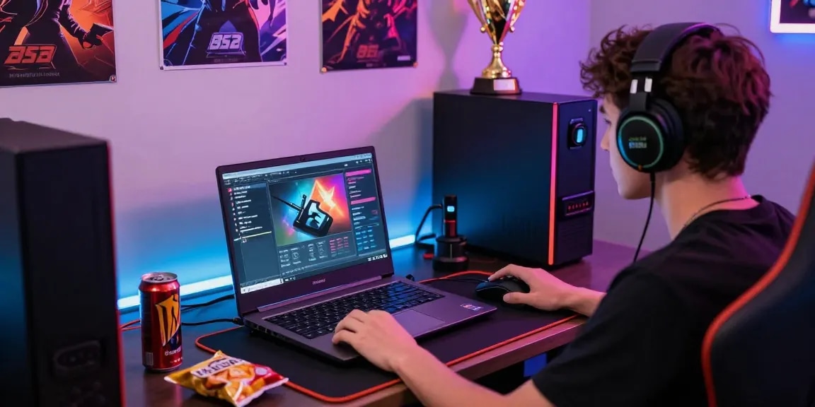Engaging player enjoying online games at https://b52club.radio.fm/ with vibrant gaming setup and thrilling atmosphere.
