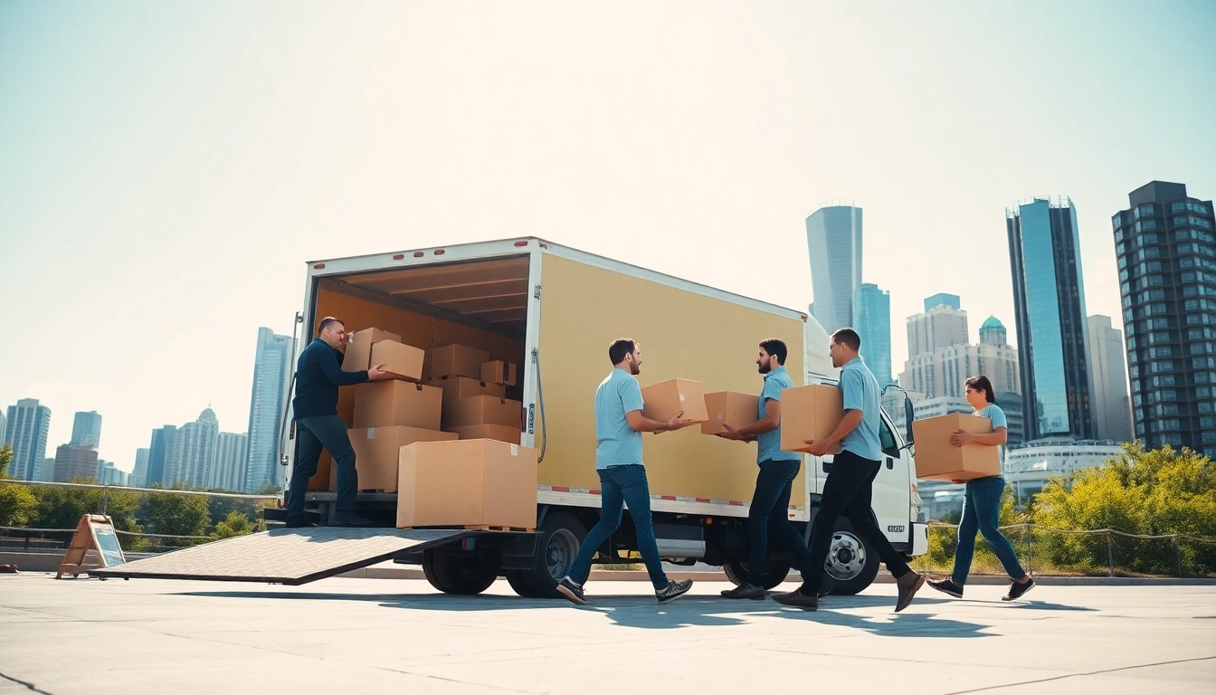 Umzugsunternehmen Speyer team loading truck with furniture in a professional moving scene.