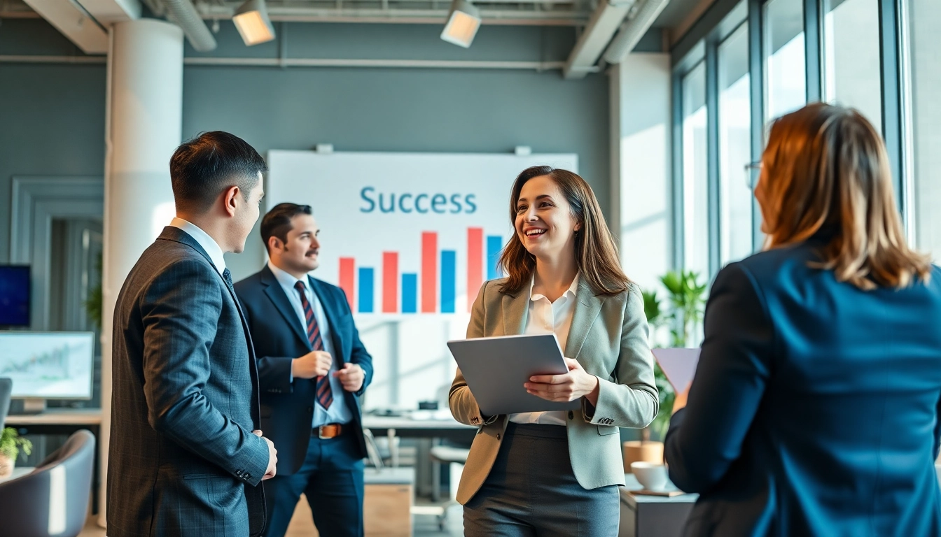 Headhunter Ingenieure fördern talentierte Ingenieure in einem modernen Büro.