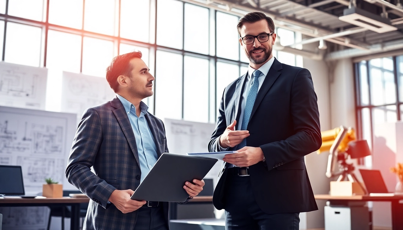 Headhunter Ingenieure berät Kandidaten in einem modernen Büro.