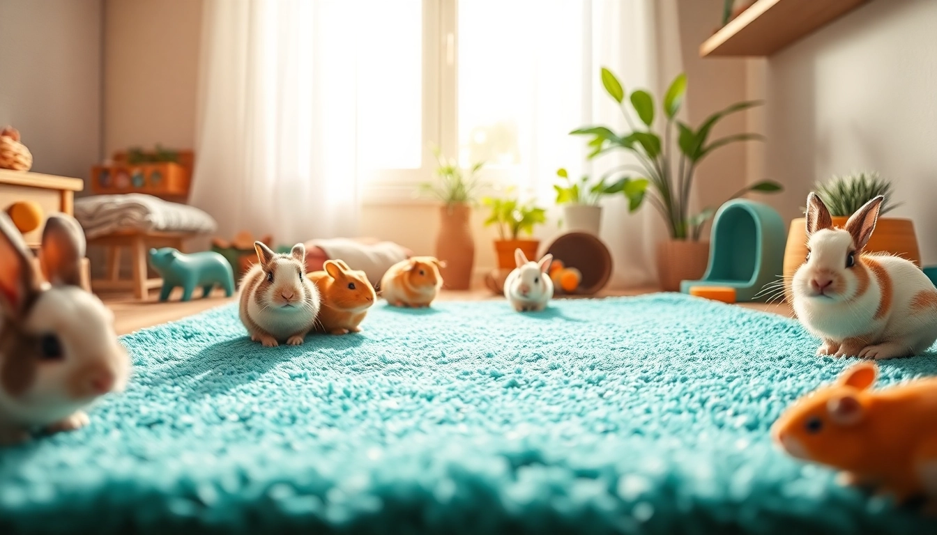 Nagermatte with playful small animals creating a cozy environment.