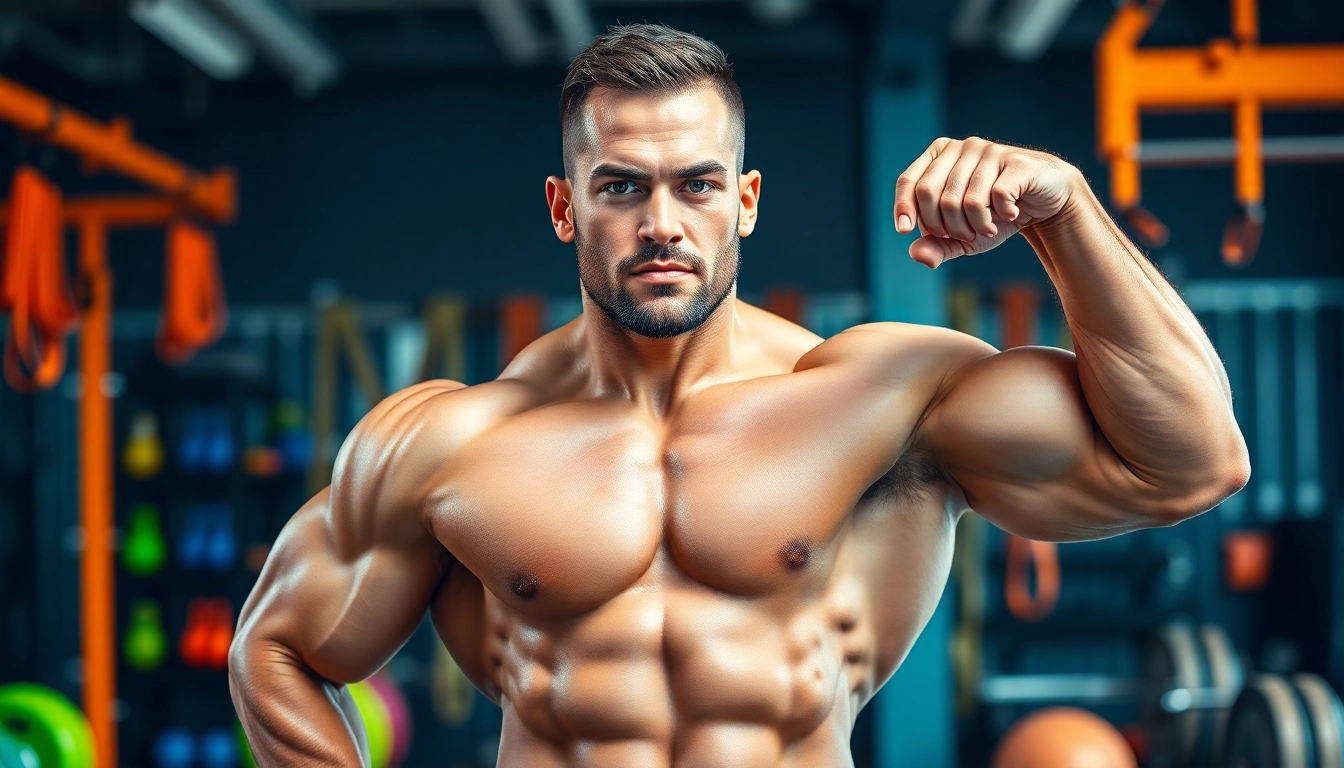 Trainierende mit Testobal-P Testosteron Propionate im Fitnessstudio, die Kraft und Fokus zeigen.