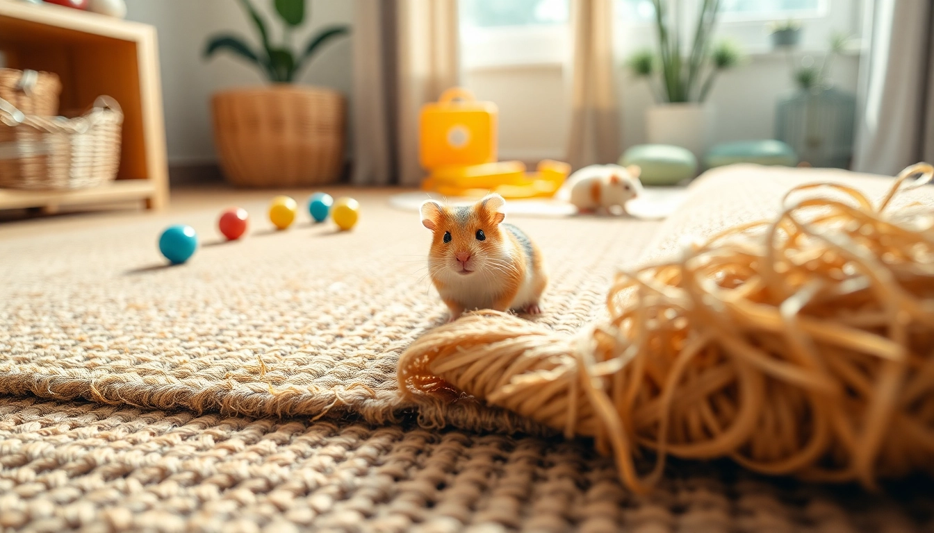 Nagermatte in einem gemütlichen Zuhause, ideal für kleine Tiere wie Hamster oder Meerschweinchen.