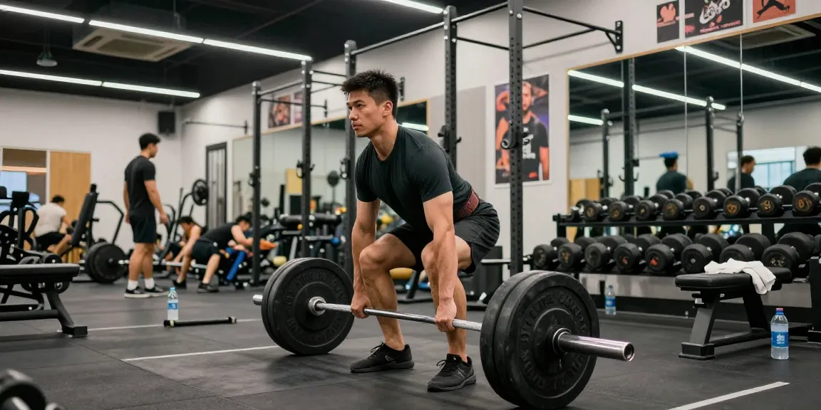 Anabolika Shop Deutschland: Bodybuilder im Fitnessstudio beim Krafttraining mit Gewichten