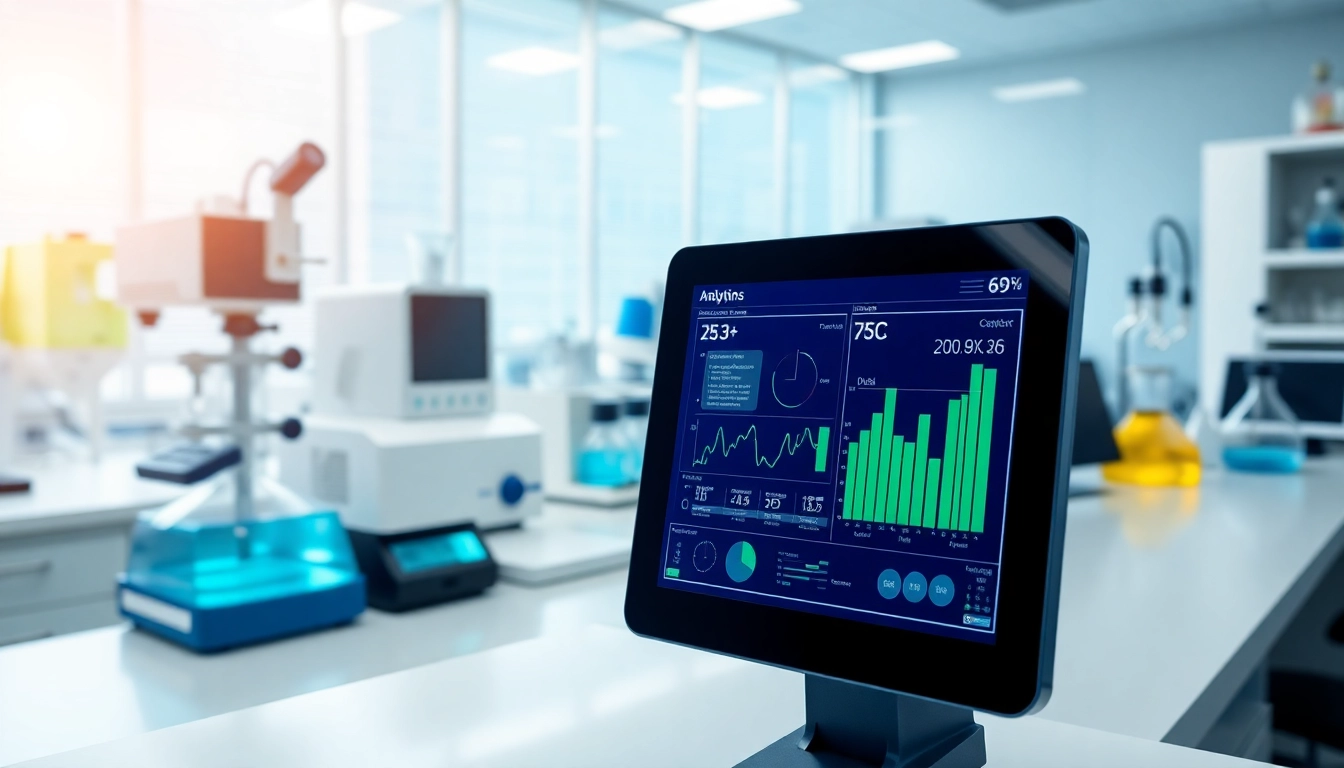 Digitale Loesungen im modernen Labor mit innovativer Technologie und Geraeten.