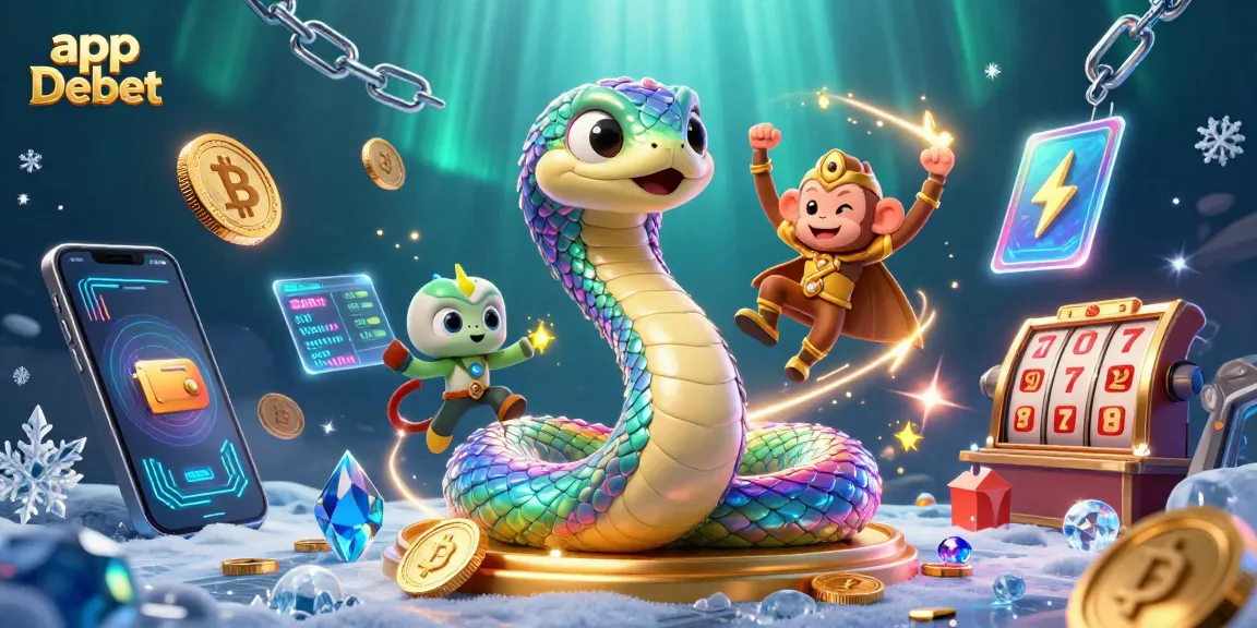Engage with the app Debet and enjoy a vibrant 3D casino adventure featuring colorful characters and elements.