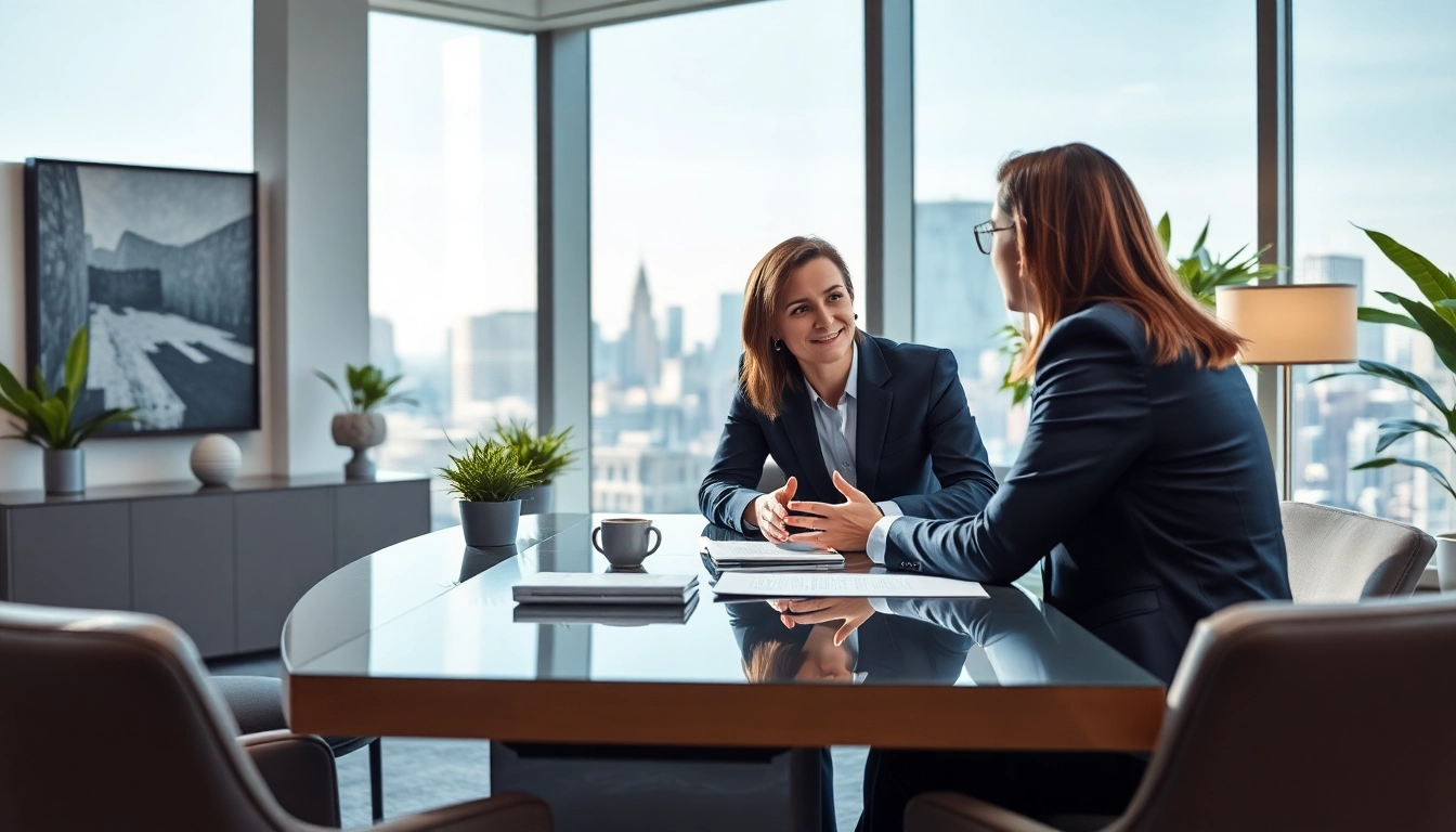 Headhunter Schweiz berät erfolgreich einen Klienten in einem modernen Büro.